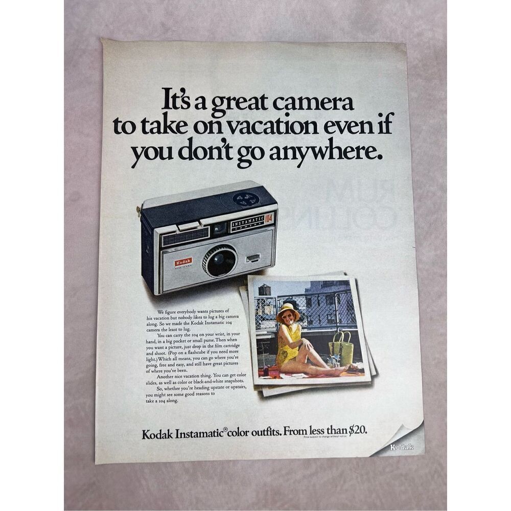 Vintage Print Advertisement Ad 1968 Kodak Print